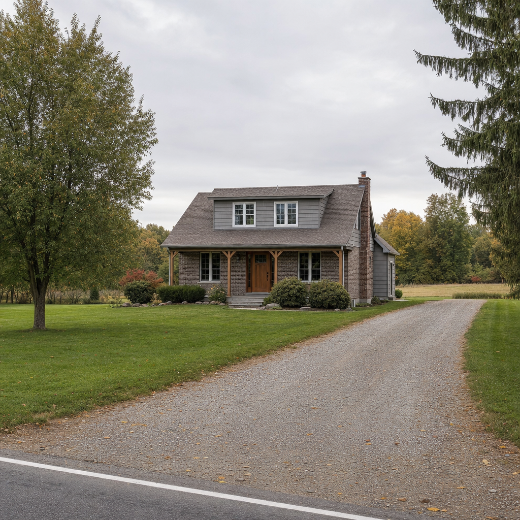 A calm single-family home exterior on a quiet Virginia Beach street, representing the household size and daily water use that decides how often a septic tank needs pumping